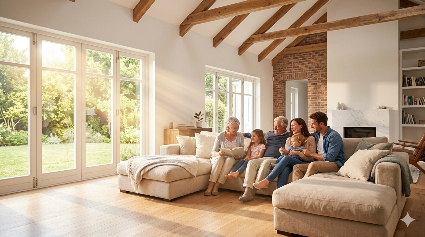 A beautifully renovated modern home living space